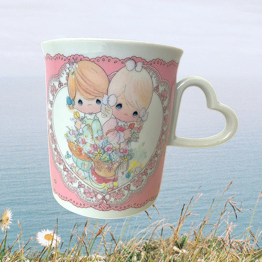 Vintage Precious Moments "To My Forever Friend" Mug By Enesco 1991 Pink Pastel Galentine