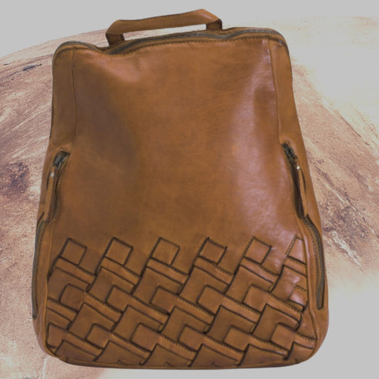 Marta Ponti 100% Genuine Leather Backpack Purse Bag Laptop Sleeve 15" Portugal